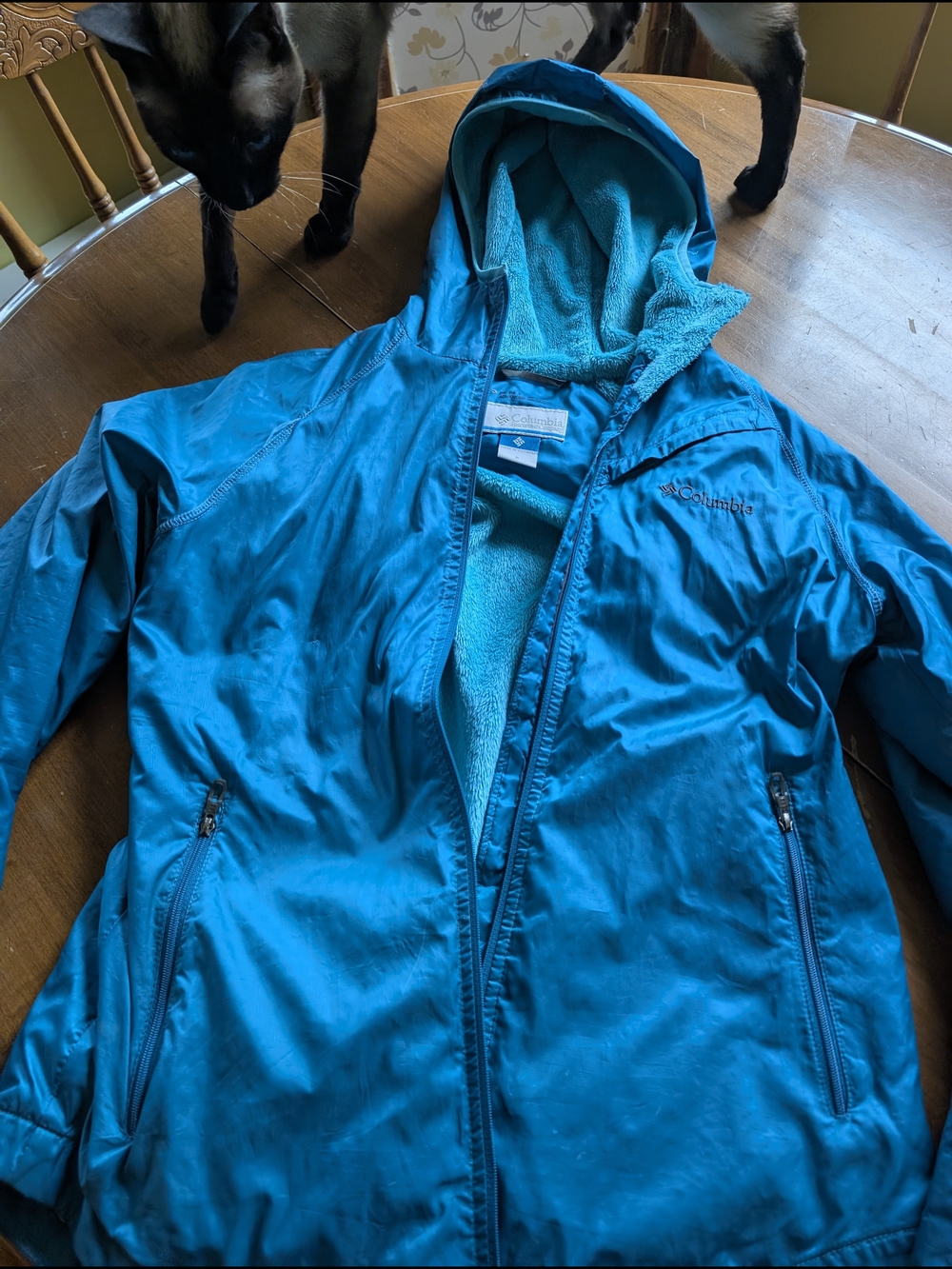 Columbia Teal Blue Hooded Jacket